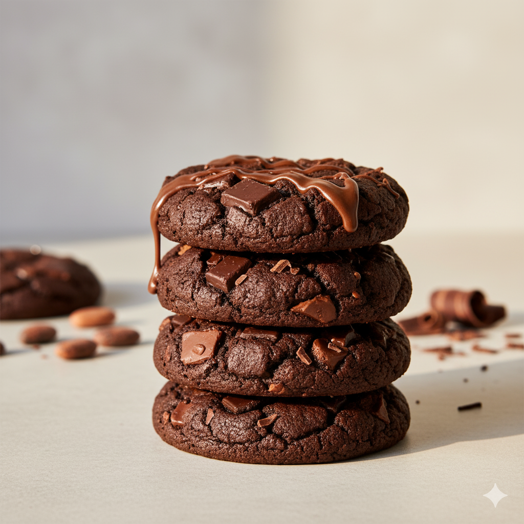 Double chocolate Chunky Cookies
