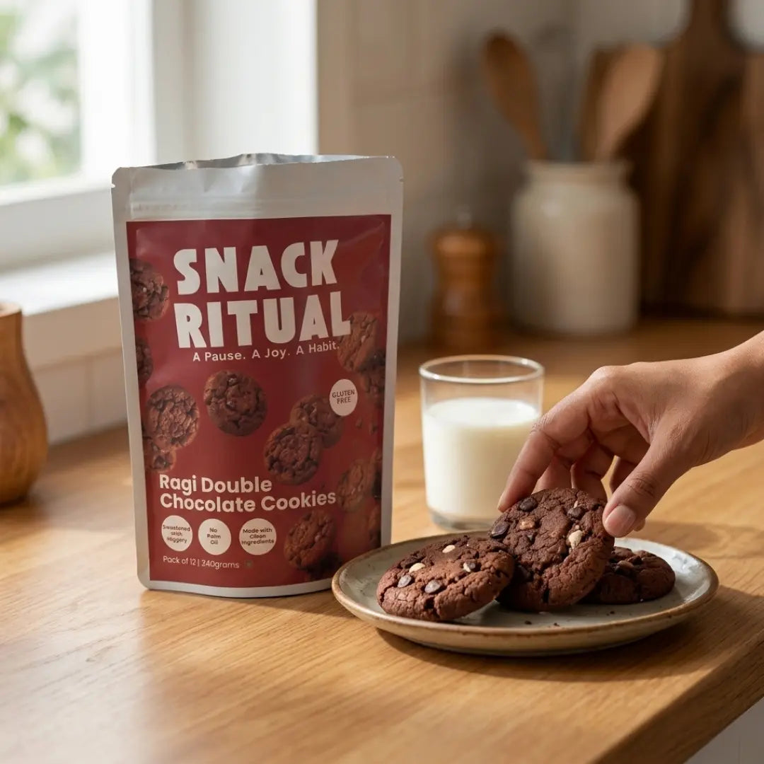 Ragi Double Chocolate Cookies | Gluten Free