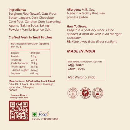 Jowar Chocolate Chip Mini Cookies (Gluten Free)
